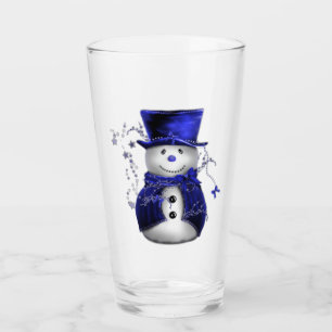 Copo De Pint Natal azul bonito do boneco de neve