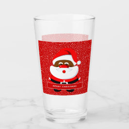 Copo De Pint Natal de Papai Noel afro-americano
