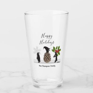 Copo De Pint Natal de Pinguim Engraçado Personalizado