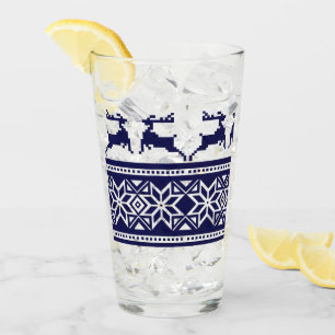 Copo De Pint Natal, Folha Escandinava Azul e Branco