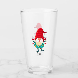Copo De Pint Natal Gnomo segurando luzes de Natal