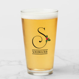 Copo De Pint Natal Holly Monograma S Cerveja Personalizada