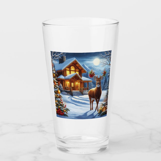 Copo De Pint Natal/Inverno Deer Lodge (Frente)