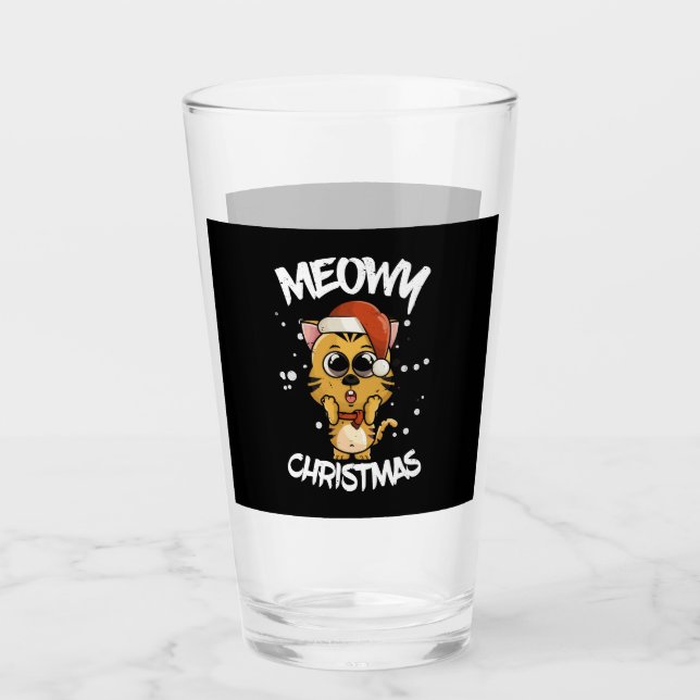 Copo De Pint natal meowy (Frente)