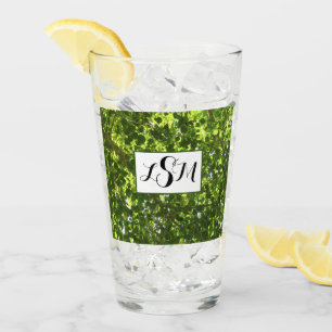 Copo De Pint Natureza Foto Brilhante Verde Deixa Monograma de 