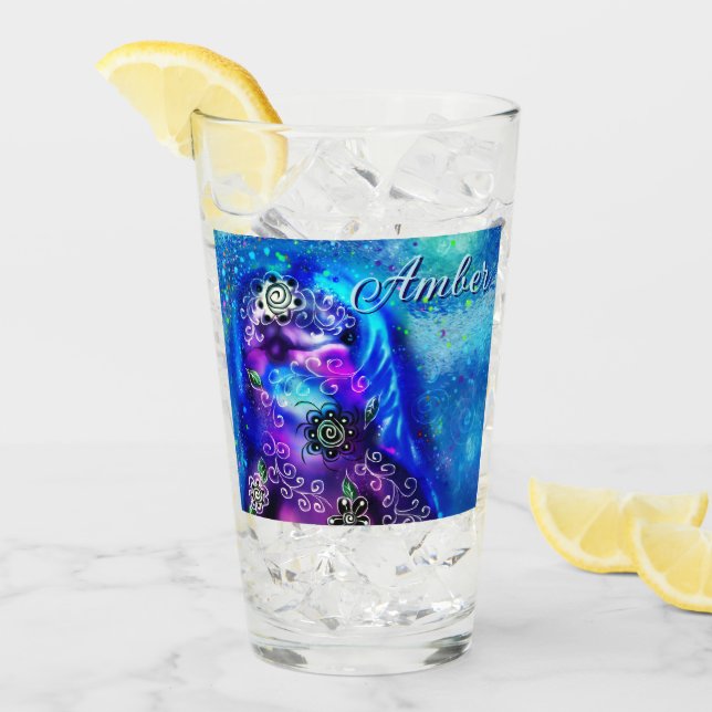 Copo De Pint Náutica Costeira de Golfinho Azul Branco (Gelo frontal)