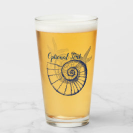 Copo De Pint Nautilus Seashell e Starfish Marine Life Personali