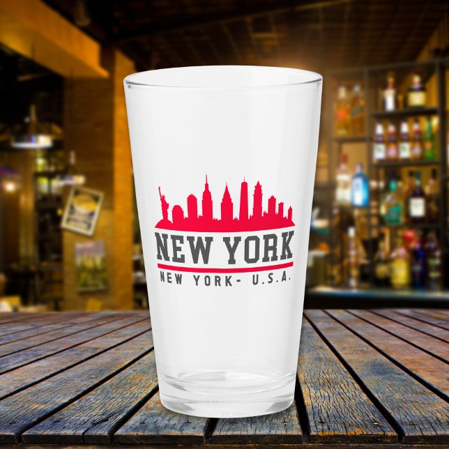 Copo De Pint New York City Beautiful Fun Skyline (Criador carregado)