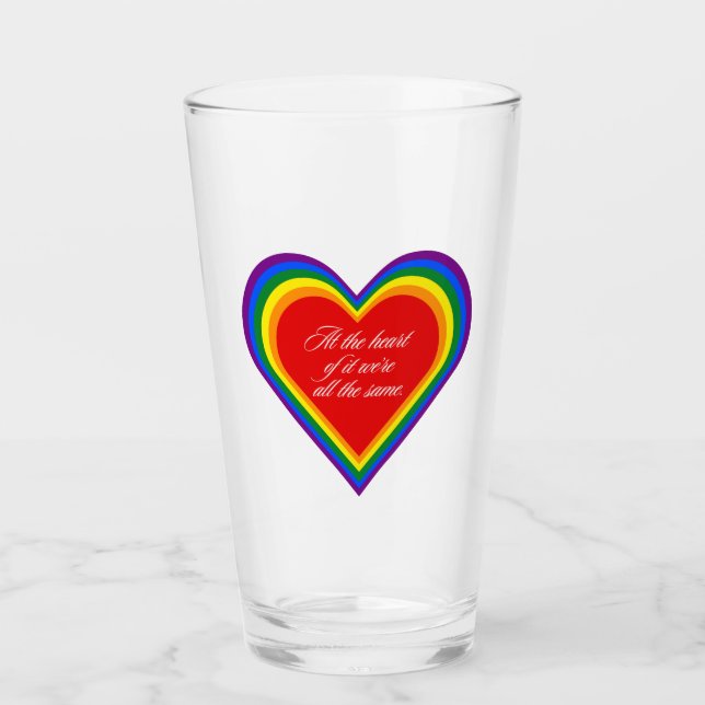 Copo De Pint No coração, somos iguais. (Frente)