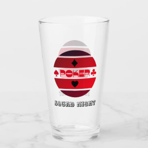 Copo De Pint Noite de pôquer vermelho negro personalizável