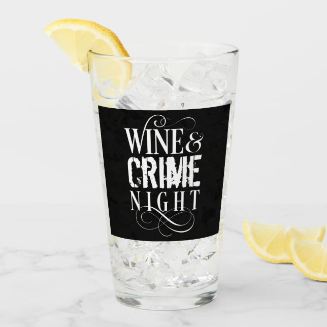 Copo De Pint Noite do Vinho e Crime - crime engraçado (Gelo frontal)