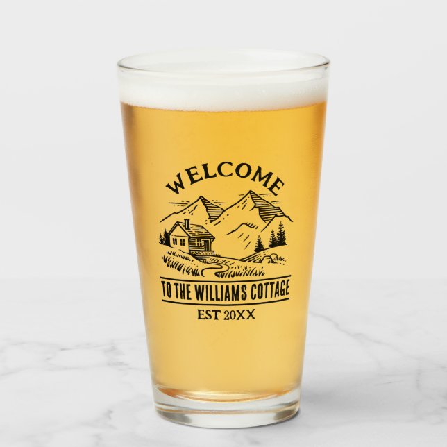 Copo De Pint Nome da Cabine Personalizada do Campo de Algodão R (Frente (Preenchido))