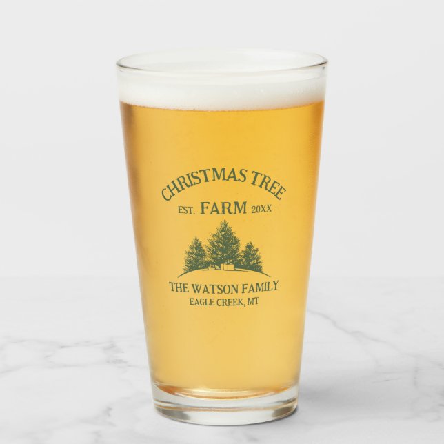 Copo De Pint Nome da Família Personalizada Retrô de Fazenda da  (Frente (Preenchido))