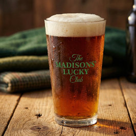 Copo De Pint Nome da Família Shenanigan St Patricks