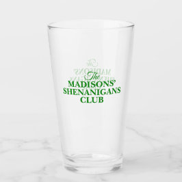 Copo De Pint Nome da Família Shenanigan St Patricks
