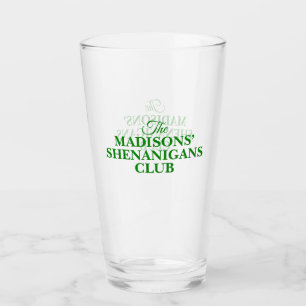 Copo De Pint Nome da Família Shenanigan St Patricks