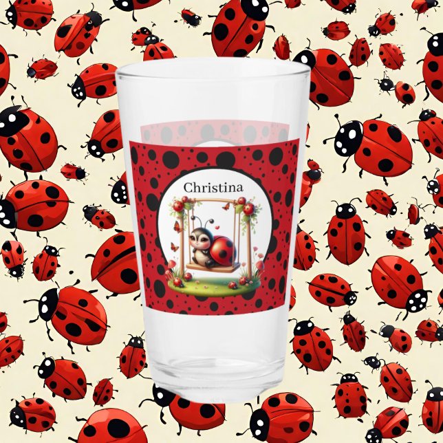 Copo De Pint Nome de adição de amantes de ladybug (Criador carregado)
