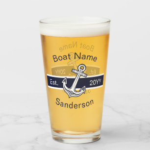 Copo De Pint Nome do barco personalizado Marinho de ancoragem n