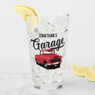 Copo De Pint Nome do Caminhão de Vintage Vermelho - Tumbler de
