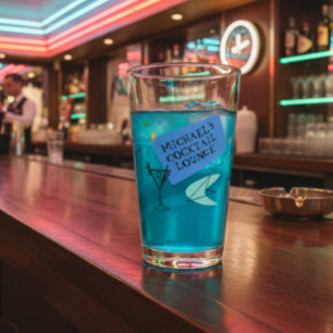 Copo De Pint Nome do Lounge Neon Cocktail Moderno do meio sécul