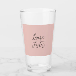 Copo De Pint Nome Elegante de Manuscrito Clássico Rosa Dourado
