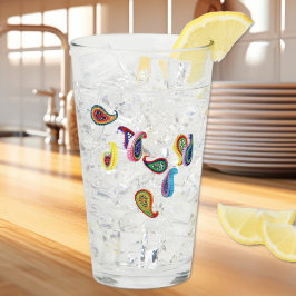 Copo De Pint Nome Elegante, Papel Enchido Paisleys 16oz