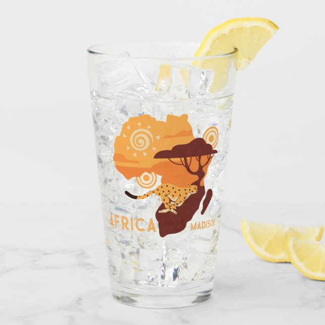 Copo De Pint Nome personalizado África (Gelo traseiro)