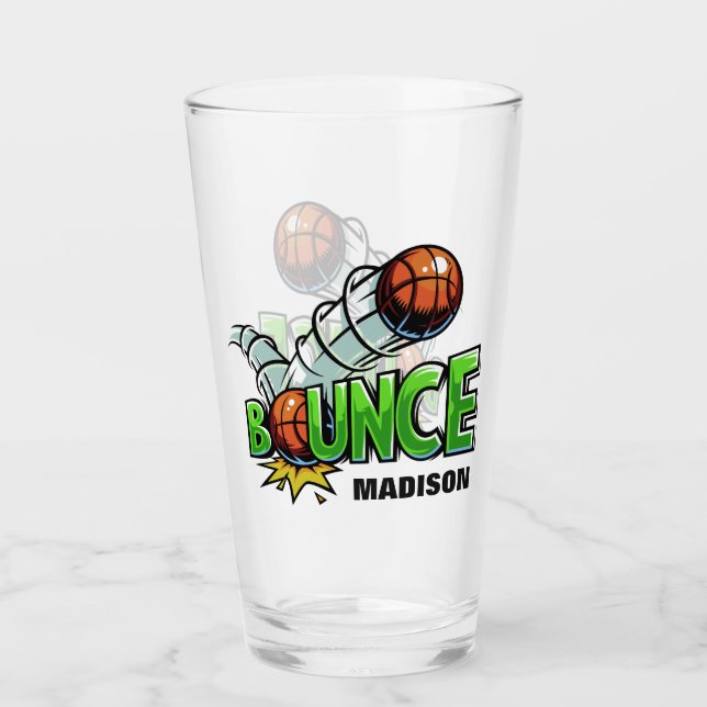 Copo De Pint Nome personalizado BOUNCE Basball pint glass (Frente)