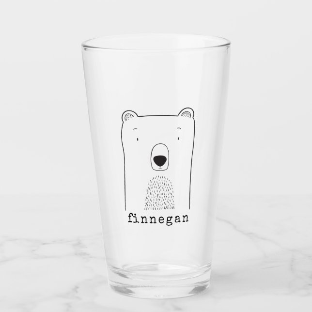 Copo De Pint Nome Personalizado Branca de Urso Escocês (Frente)