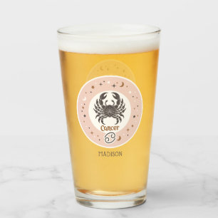 Copo De Pint Nome Personalizado Cancer de Sinal Zodiac