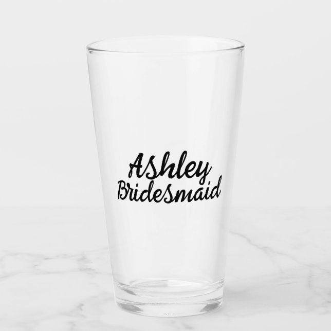 Copo De Pint Nome personalizado casamento monograma BridesmaidG (Frente)