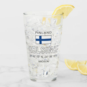 Copo De Pint Nome Personalizado Coordenadas de Helsinque