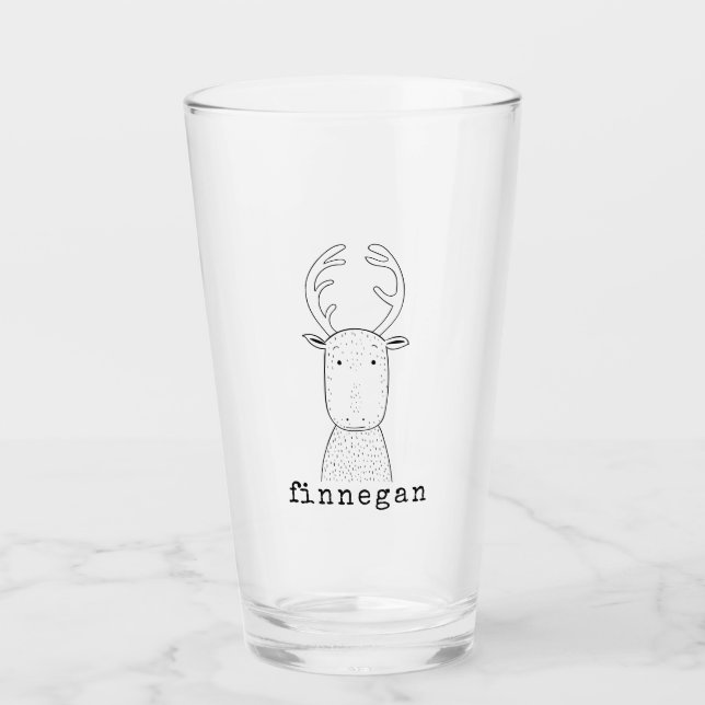 Copo De Pint Nome Personalizado da Ilustração Simples de Linha  (Frente)