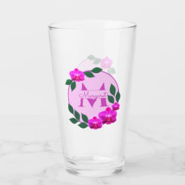 Copo De Pint Nome personalizado da vintagem floral rosa, cor-de