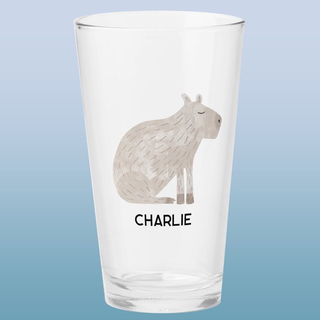 Copo De Pint Nome Personalizado de Capybara (Fun Capybara personalized name glass tumbler or beer glass)