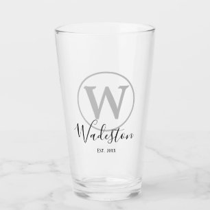 Copo De Pint Nome Personalizado e Monograma - Vidro Estabelecid