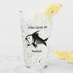 Copo De Pint Nome Personalizado e Peixe de Texto