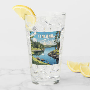 Copo De Pint Nome Personalizado Finlandia Ilustração Natureza