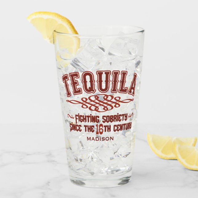 Copo De Pint Nome Personalizado Funny TEQUILA Glass (Gelo frontal)