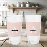 Copo De Pint Nome Personalizado Mínimo do Pink do Pastel<br><div class="desc">Nome Personalizado Mínimo do Pink do Pastel</div>