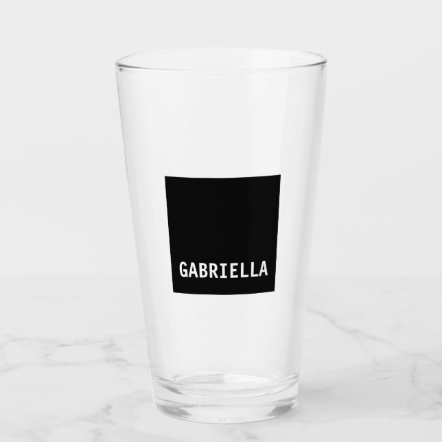 Copo De Pint Nome personalizado mínimo profissional branco pret (Frente)