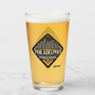 Copo De Pint Nome Personalizado Philadelphia Pensilvânia