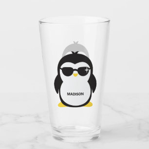Copo De Pint Nome personalizado Pinguim-vidro