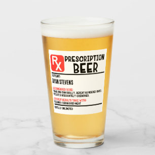 Copo De Pint Nome Personalizado Prescrição Cerveja Engraçado Hu