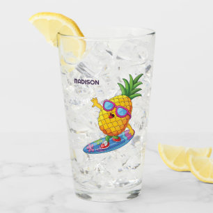 Copo De Pint Nome personalizado Surfer de abacaxi