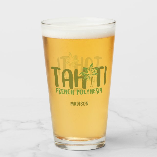 Copo De Pint Nome Personalizado Tahiti (Traseira (Preenchido))