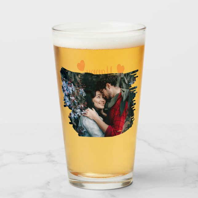 Copo De Pint & Nomes personalizados do feliz dia de os namorado (Frente (Preenchido))