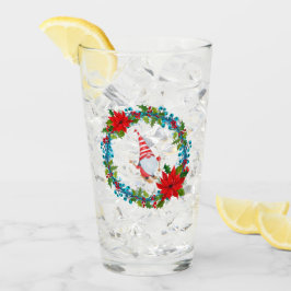 Copo De Pint Nórdico Gnome Skier em uma coroa de Natal