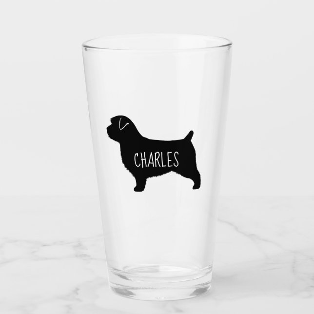 Copo De Pint Norfolk Terrier Silhouette Personalizado (Frente)