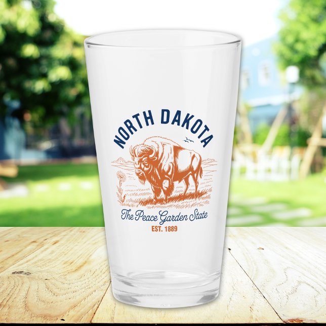 Copo De Pint North Dakota The Peace Garden State Bison  (Criador carregado)